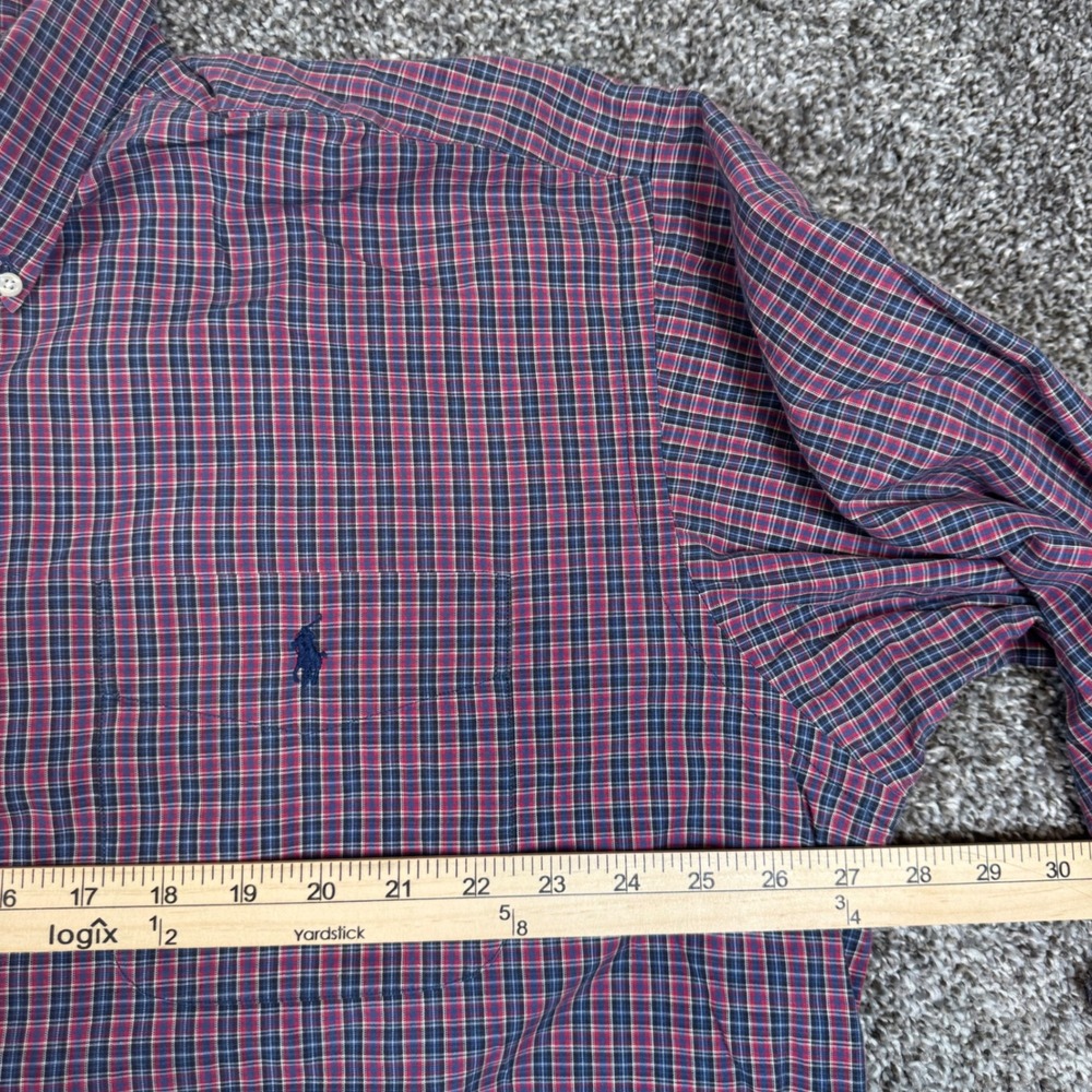 Ralph Lauren Blaire‎ Red Plaid Button Down Shirt Mens XL Long Sleeve Classic Fit - Picture 4 of 6